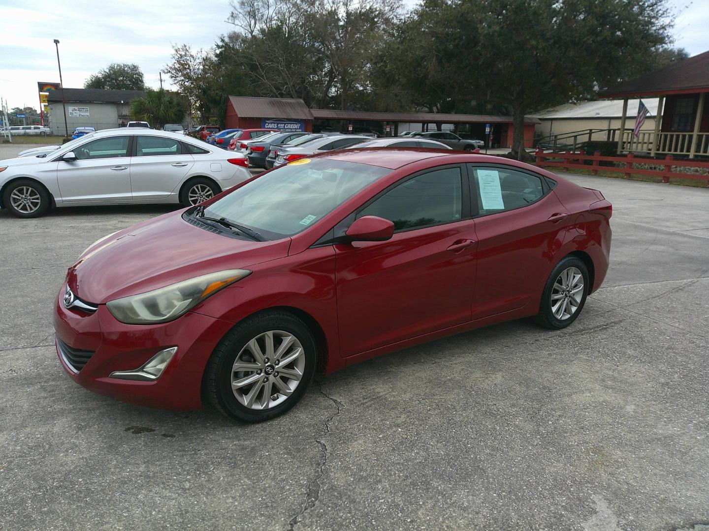 2014 RED HYUNDAI ELANTRA GLS; LIMITED (5NPDH4AE9EH) , located at 1200 Cassat Avenue, Jacksonville, FL, 32205, (904) 695-1885, 30.302404, -81.731033 - Photo#1