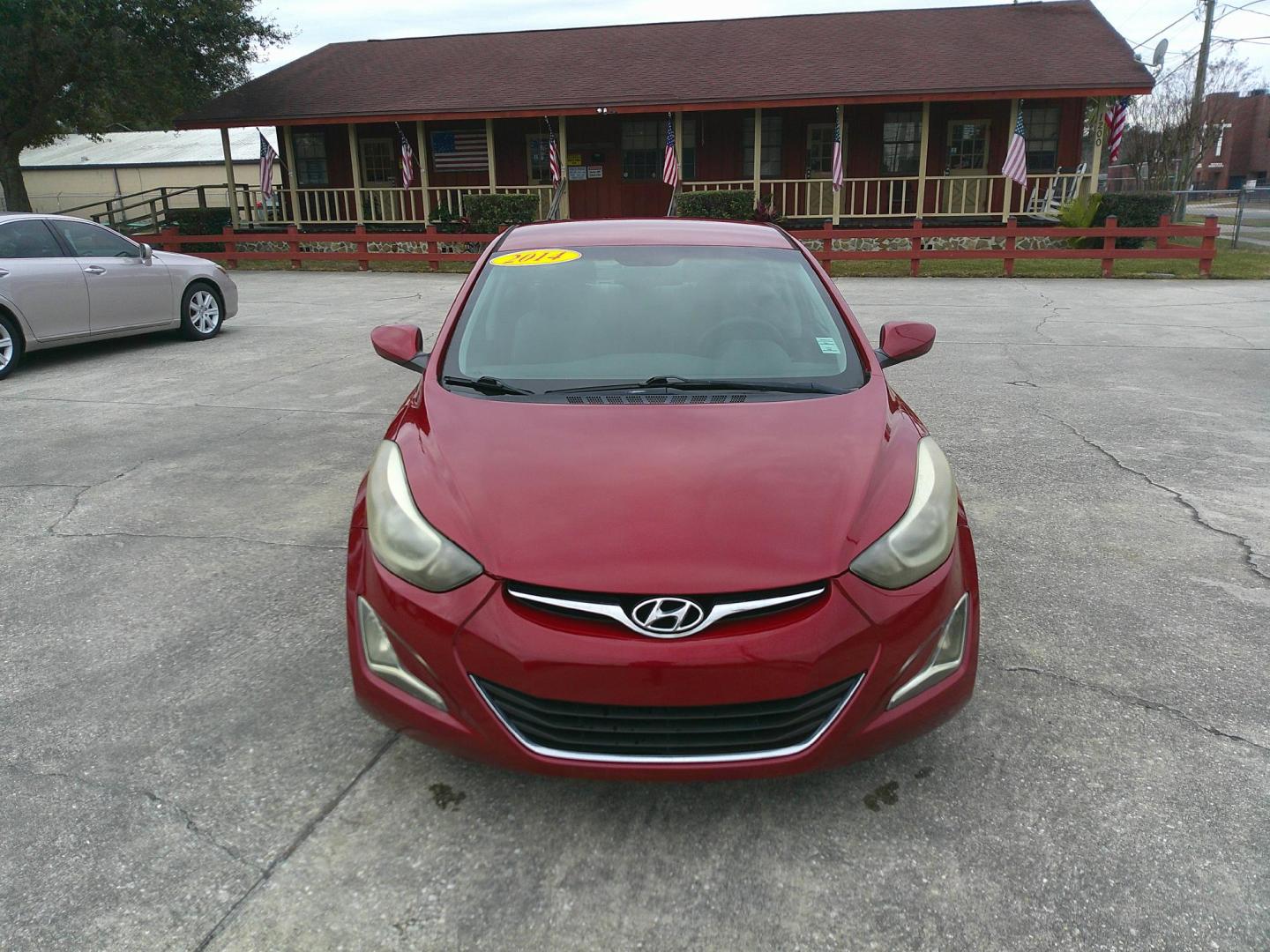 2014 RED HYUNDAI ELANTRA GLS; LIMITED (5NPDH4AE9EH) , located at 1200 Cassat Avenue, Jacksonville, FL, 32205, (904) 695-1885, 30.302404, -81.731033 - Photo#3