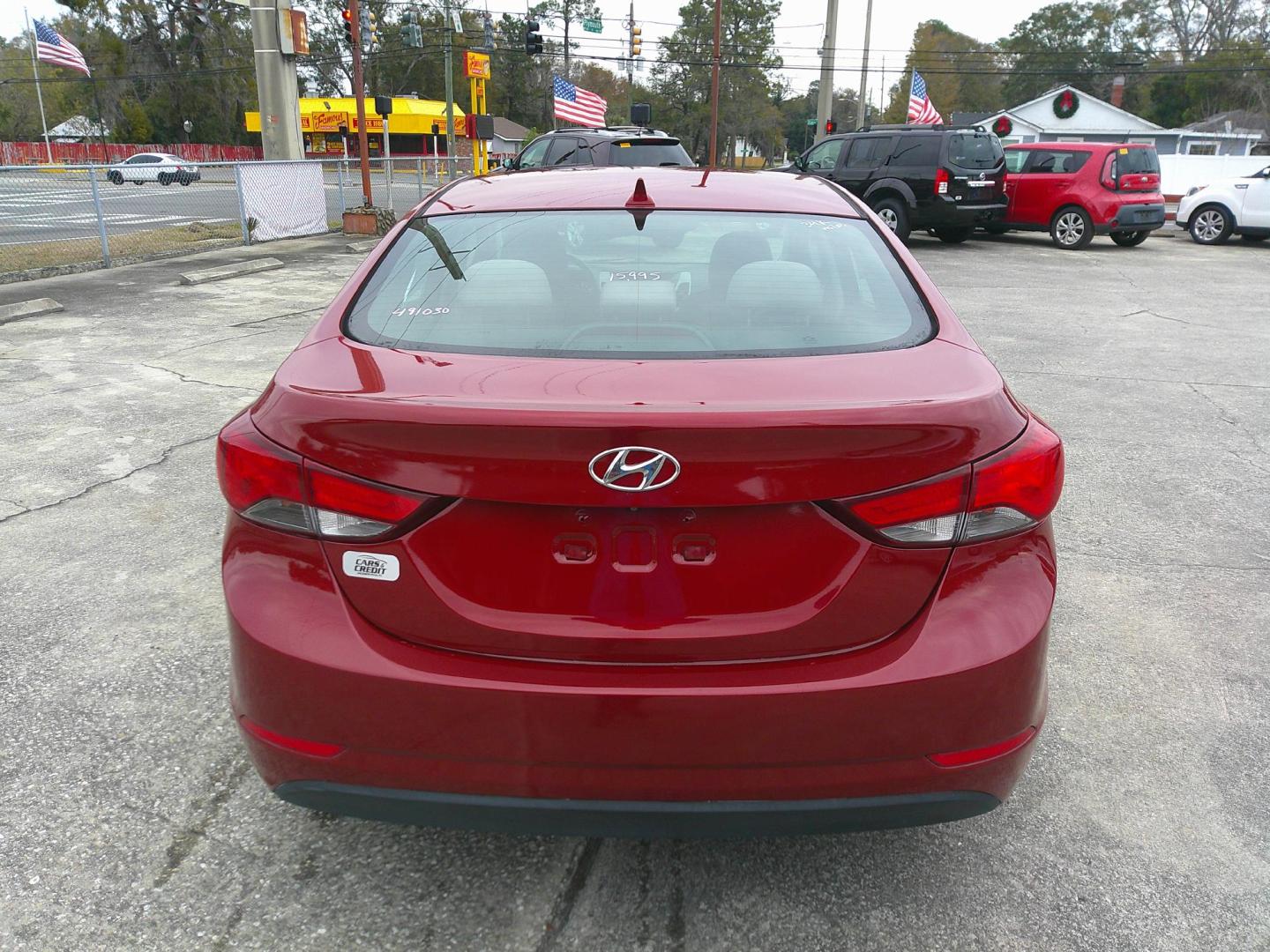 2014 RED HYUNDAI ELANTRA GLS; LIMITED (5NPDH4AE9EH) , located at 1200 Cassat Avenue, Jacksonville, FL, 32205, (904) 695-1885, 30.302404, -81.731033 - Photo#5