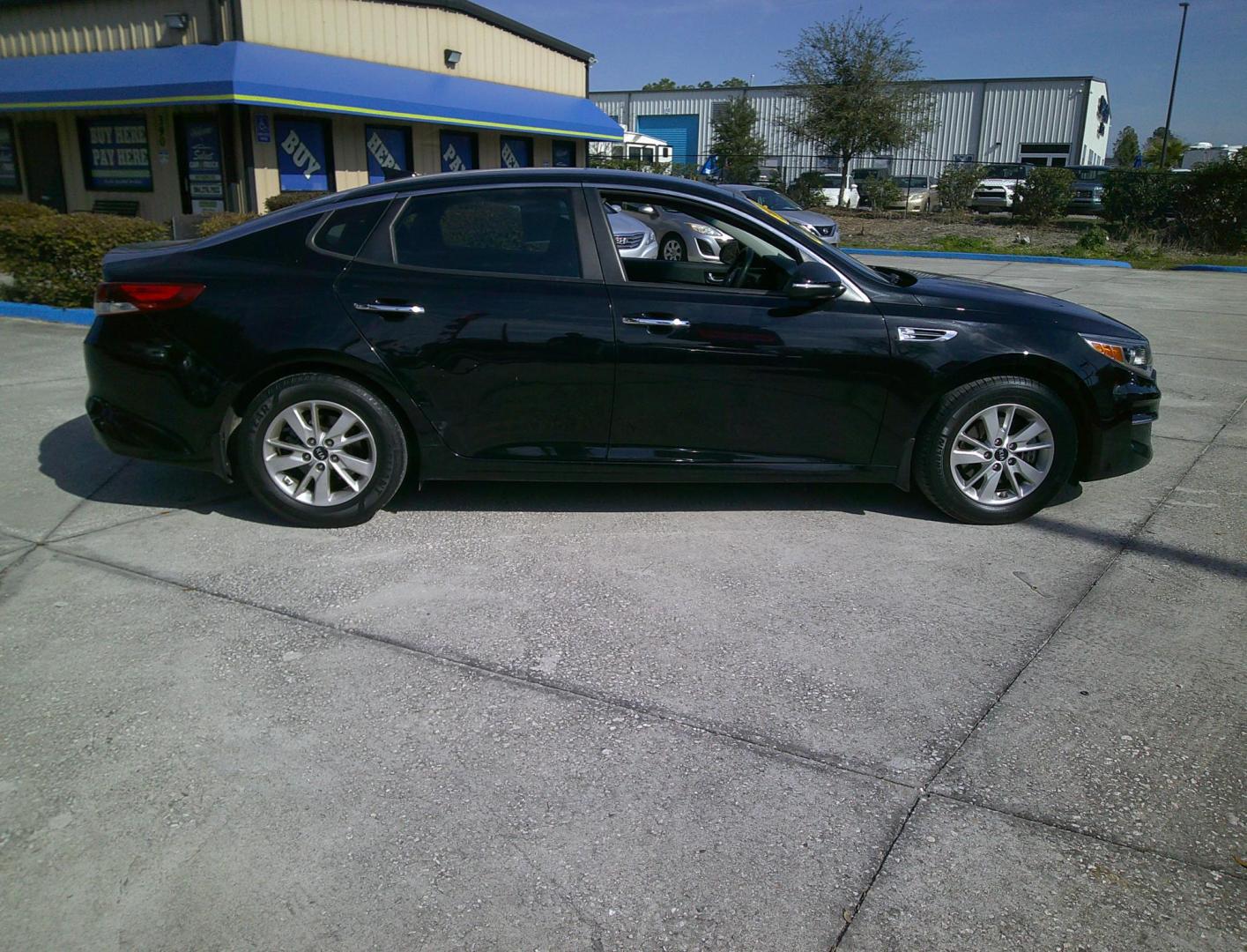 2017 BLACK KIA OPTIMA LX (KNAGT4L32H5) , located at 390 Hansen Avenue, Orange Park, FL, 32065, (904) 276-7933, 30.130497, -81.787529 - Photo#2